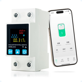 Disjuntor Wifi 1-63A Compatível Alexa Google Monitor Energia Temperatura 1P Bivolt 110-240V em Oferta na Shopee