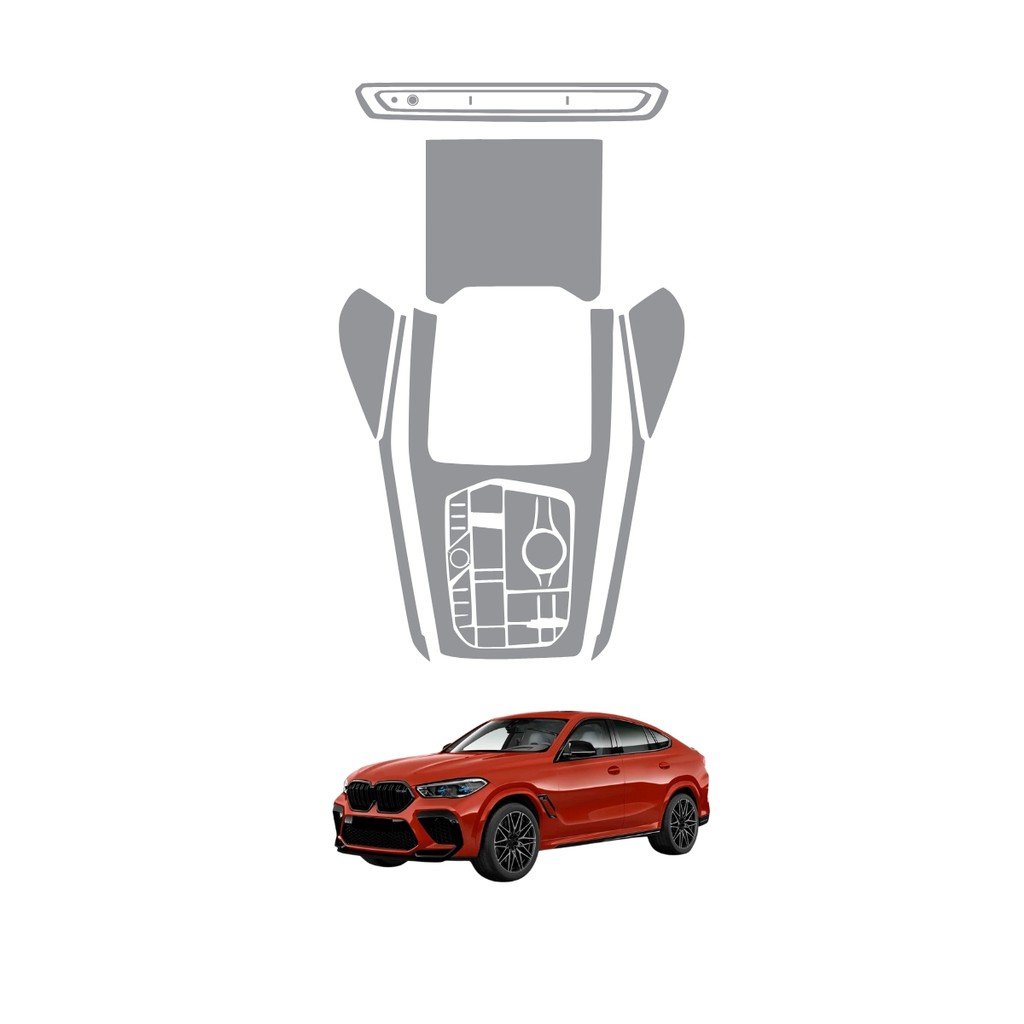Película PPF Proteção Kit Console Central Console Ar BMW X6 2024 2025 Transparente TPU Anti Risco