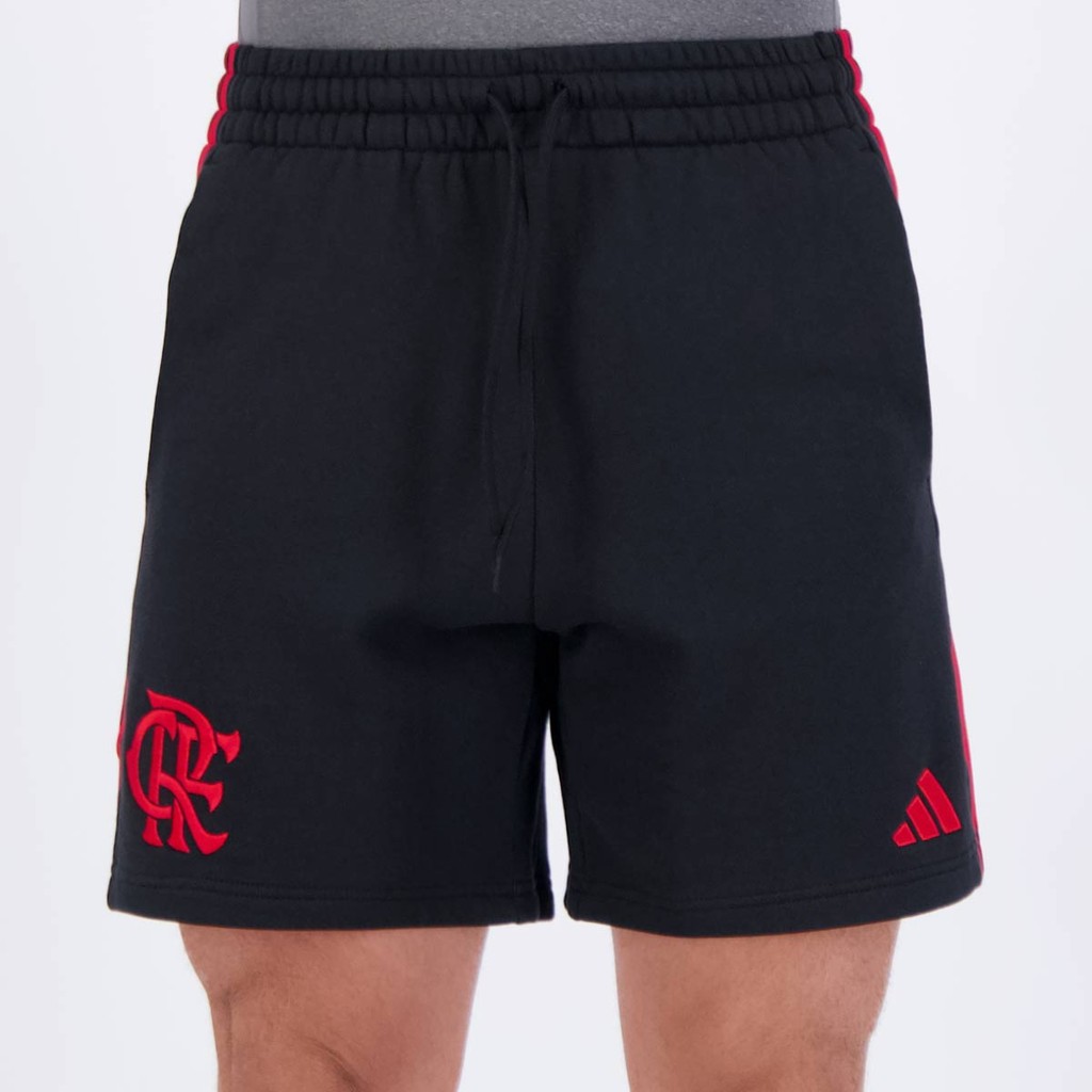 Bermuda Adidas Flamengo DNA 2025 Preta - Sports & Outdoors
