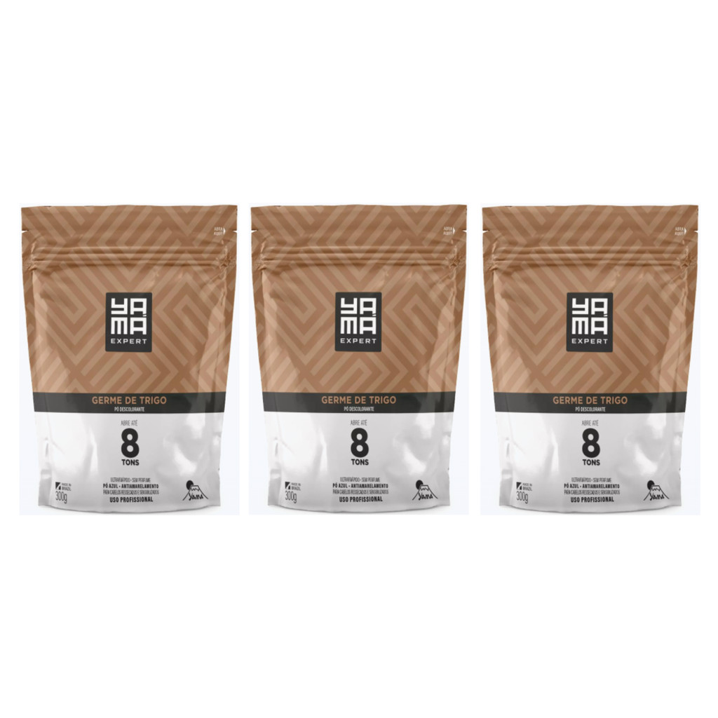 Kit Com 3 Pó Descolorante Germe De trigo Yamá 300g
