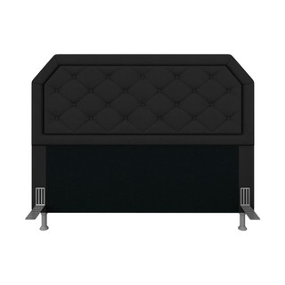 Cabeceira Estofada Cama Box Queen Florença Suede Preto - Móveis Arapongas em Oferta na Shopee