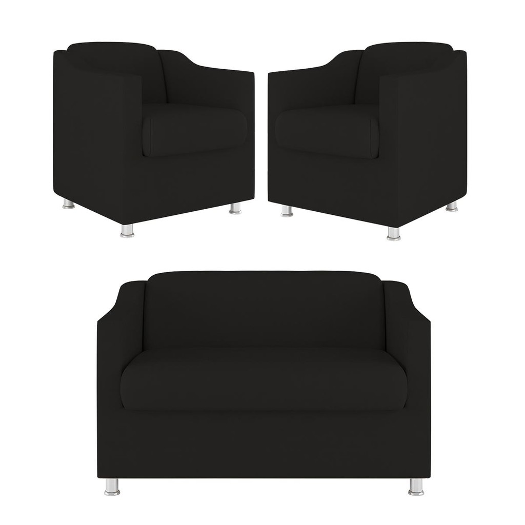 Kit 2 Poltronas Decorativa Tilla + Namoradeira Sala De Estar