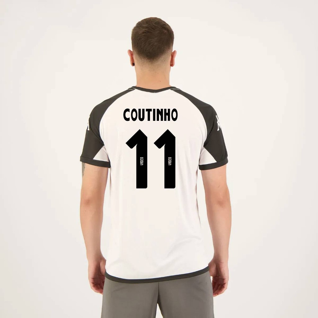 Camisa Kappa Vasco Supporter Basic Branca 11 Coutinho - Men Clothes