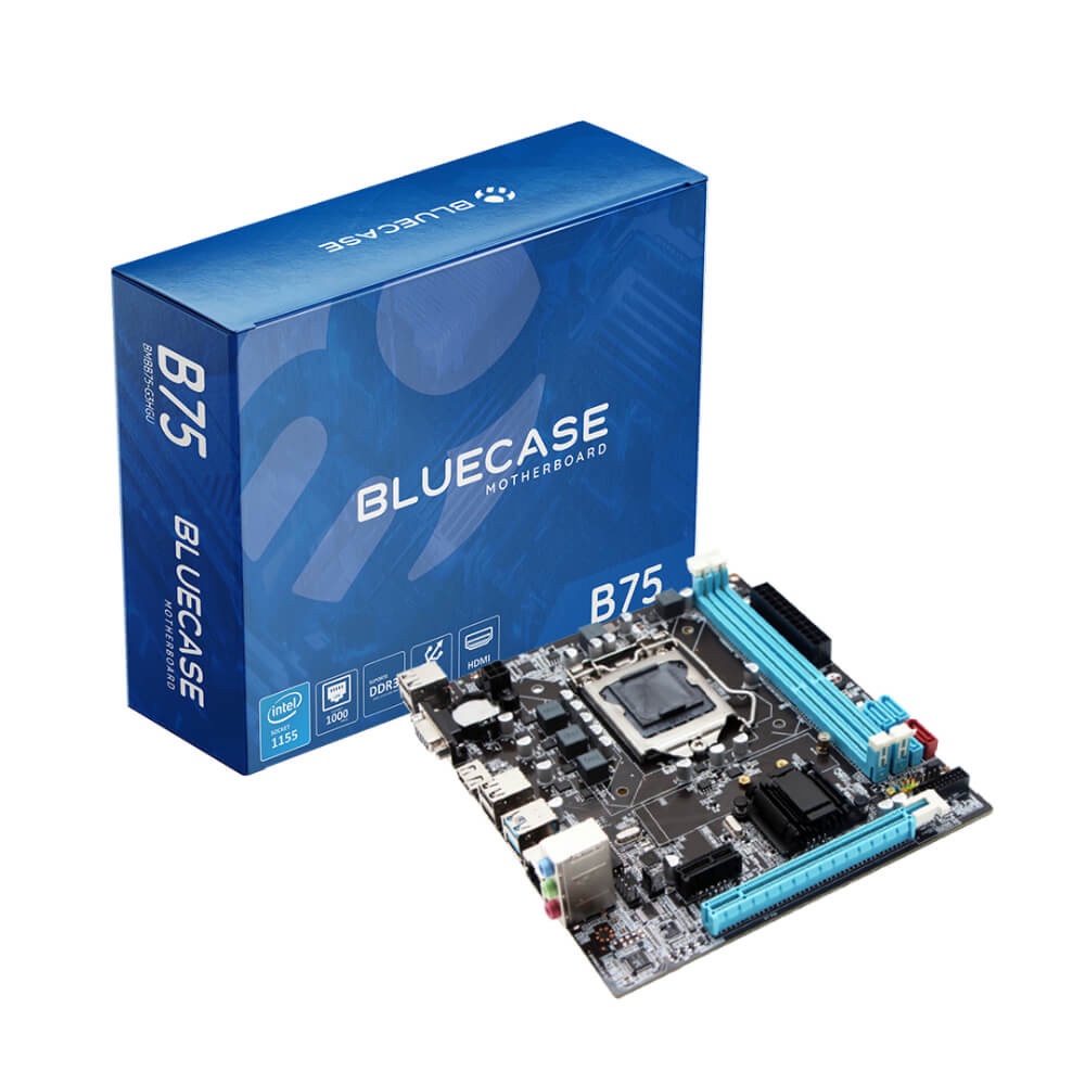Placa Mãe Bluecase DDR3 LGA 1155 Rede 1000 MB USB 3.0 HDMI