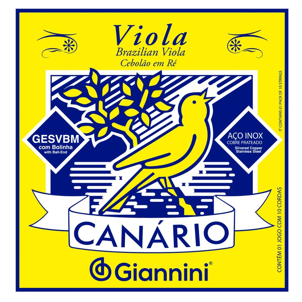 Encordoamento Viola Giannini Canário Cobre Prateado GESVBM Média