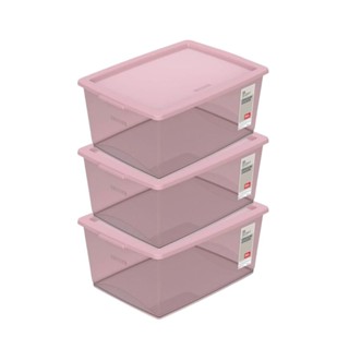 Kit Caixa Organizadora 30L My Closet Rosé 3un