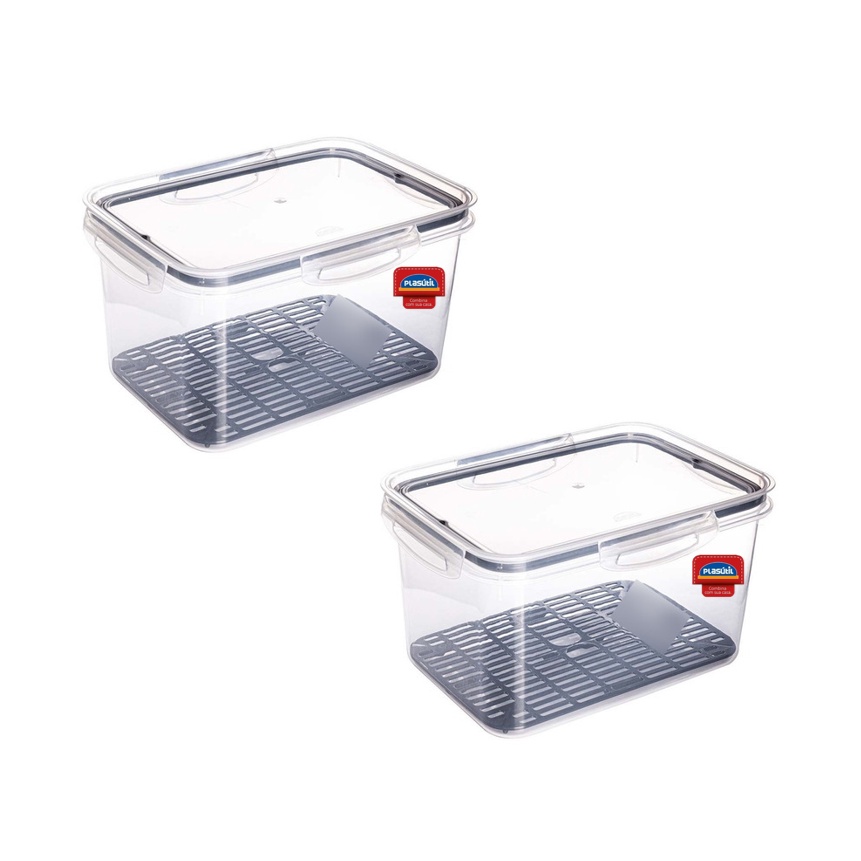 Kit 2 Pote Hermetico Plástico Porta Frutas Frios 4L em Oferta na Shopee