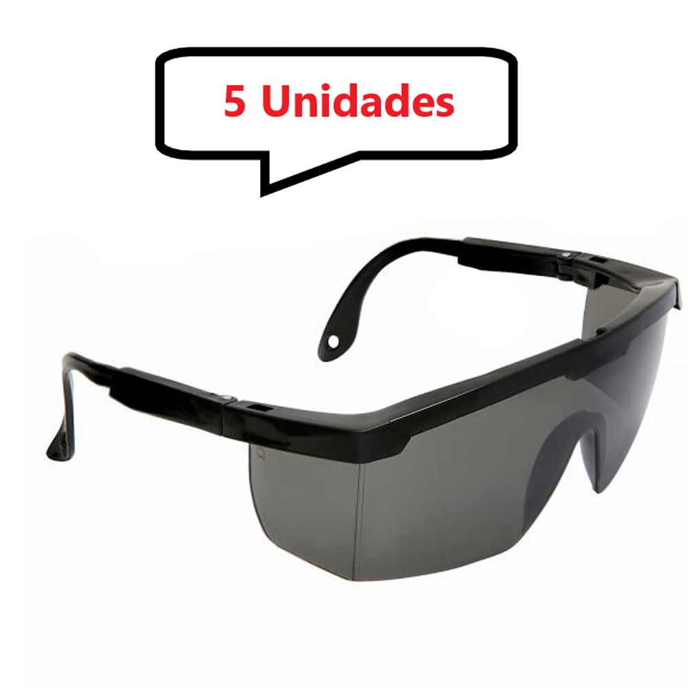 Kit 5 Óculos Fume Proteção Segurança Epi Envio Rápido 24Hrs em Oferta na Shopee