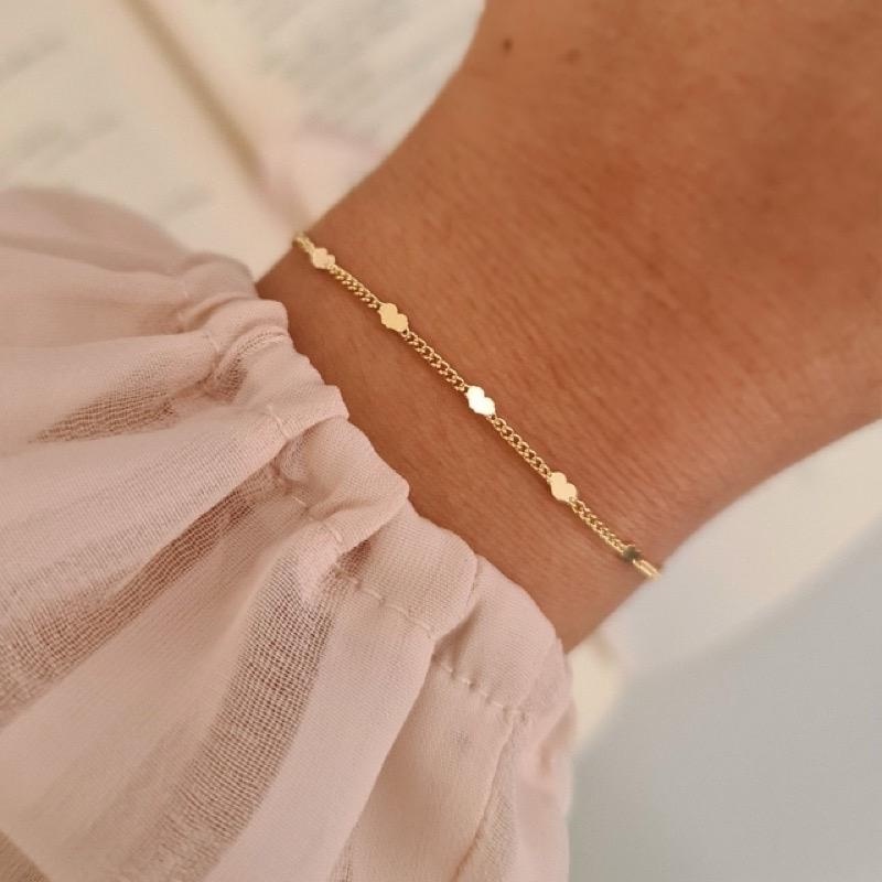 Pulseira Coração folheado a ouro 18k e prata 925 Durabilidade 3 meses em Oferta na Shopee