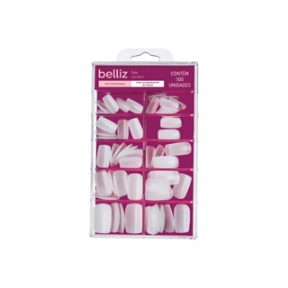 Unha Postiça Belliz Quadrada Média C/100 em Oferta na Shopee