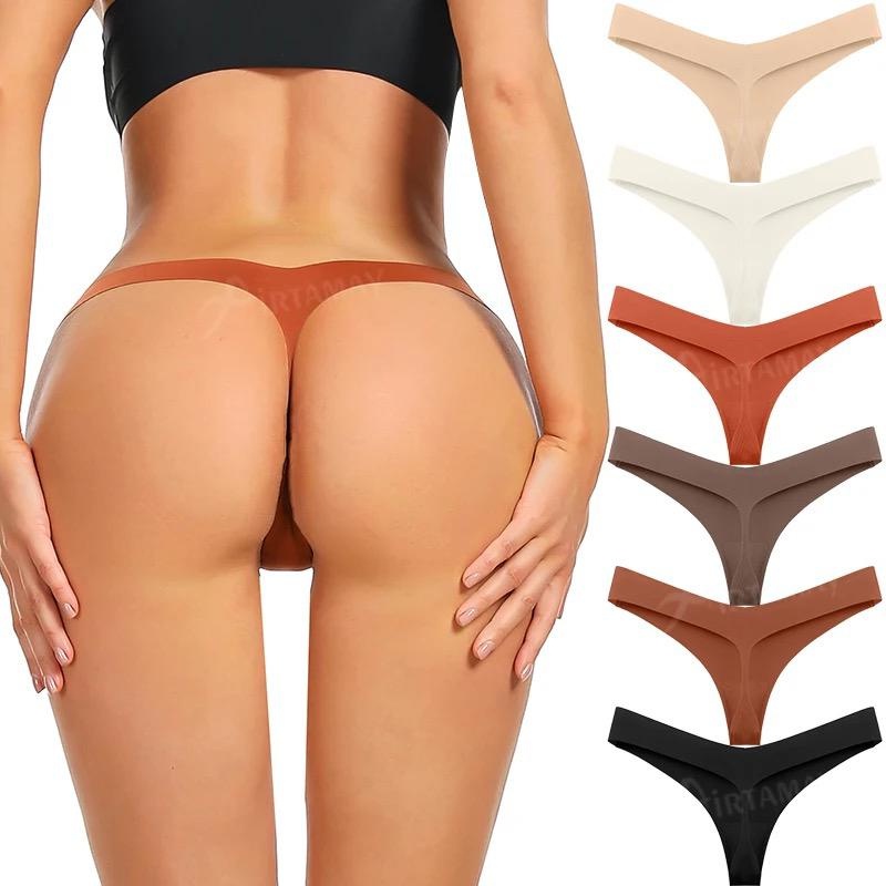 Kit 6 ou 3 Unidades de Calcinhas em poliamida Fio Dental sem costura cores enviadas aleatoriamente em Oferta na Shopee