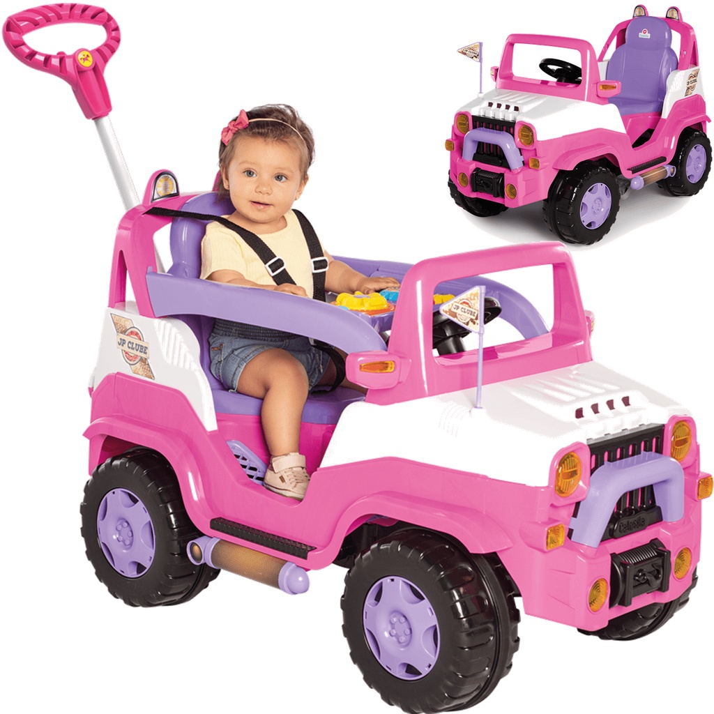 Carrinho de Passeio e Pedal Empurrador Calesita Diipi Rosa em Oferta na Shopee