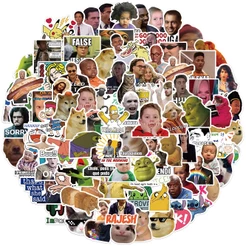 1000/50PCS Influenciador De Mídias Sociais MEME Emoticons Adesivos De Grafite À Prova D'água Para Capacete De Bicicleta Decalques De Lápis De Conta Manual LanLanStickersWorld