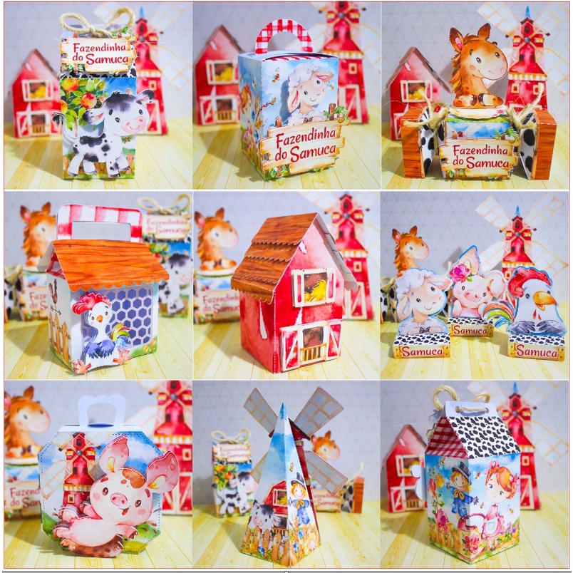 Kit festa Lembrancinha Personalizada FAZENDINHA AQUARELA