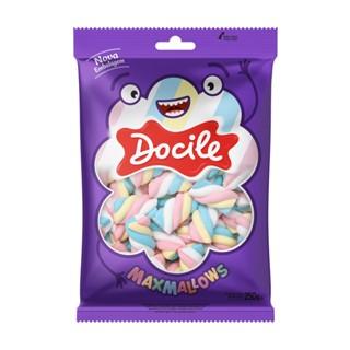 Marshmallow Twist Azul, Rosa, Amarelo e Branco 250G Docile