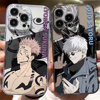 Estojo Transparente Para iphone 15 Pro Max 11 12 13 14 6 6S 7 8 Plus 13 Mini XS XR SE 2022 Jujutsu Kaisen Gojo Satoru Geto Suguru Proteção Da Lente