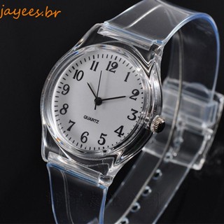 Pulseira Esportiva JAYEES Relógio Boa Nova Moda Analógica Transparente PVC Quartzo