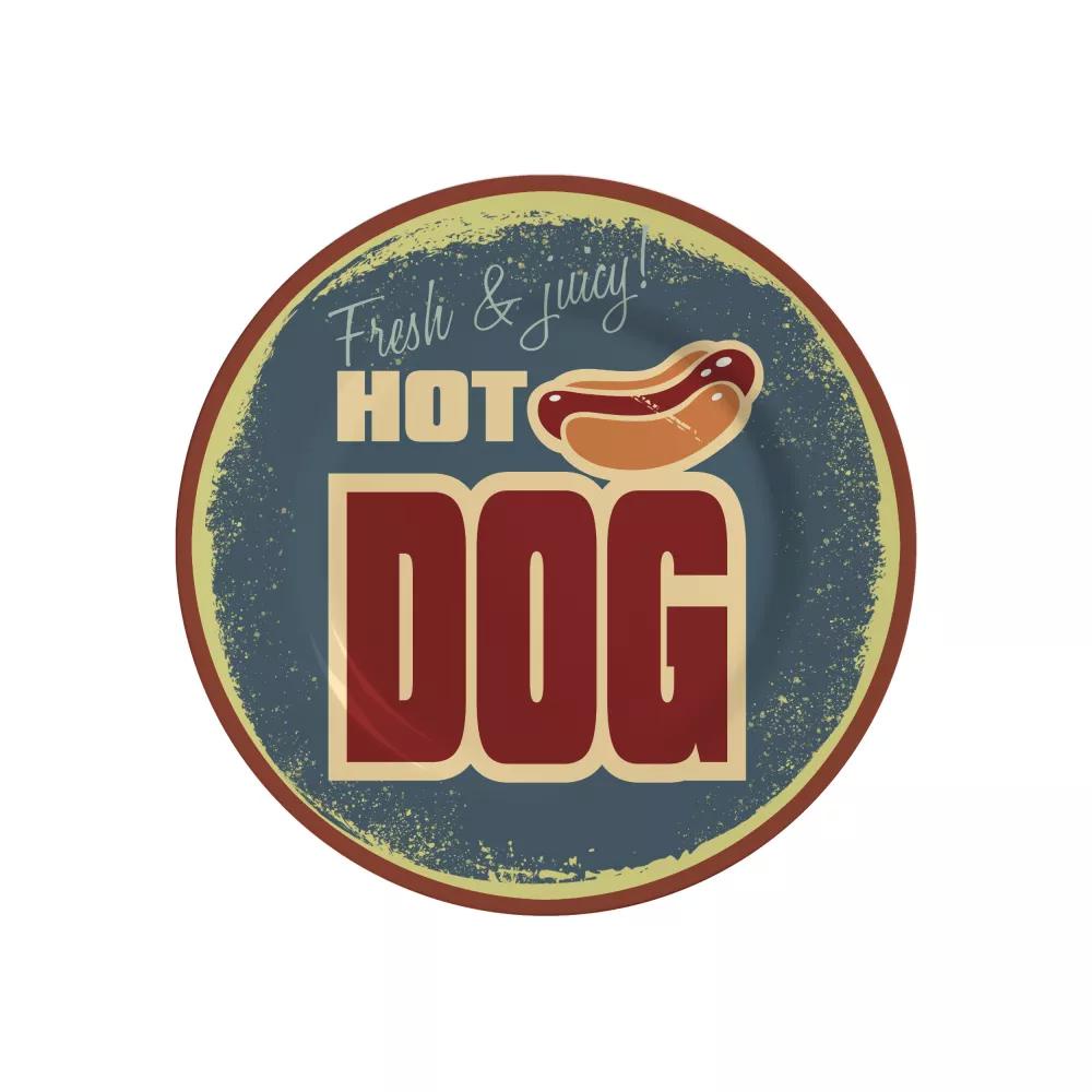 Conjunto com 6 Pratos de Sobremesa Hot Dog B Colecionável Ø21cm