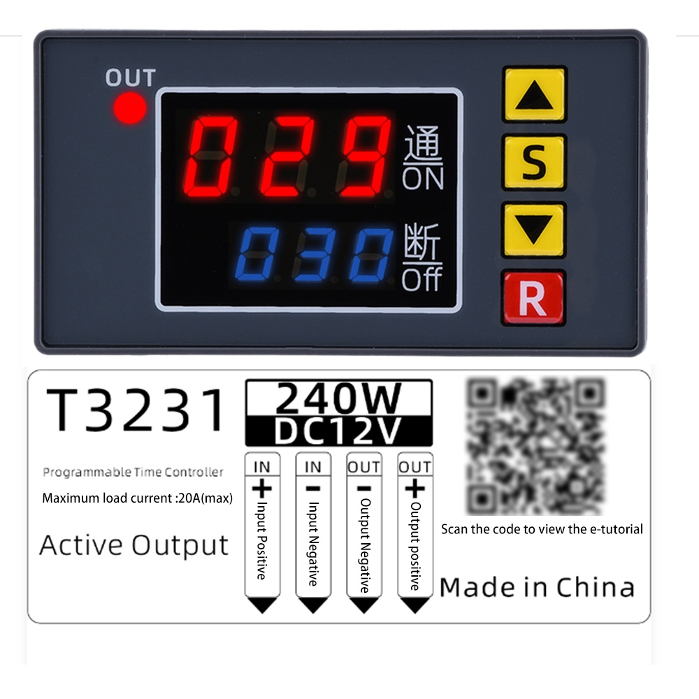Relé Temporizador AC 110V 220V 12V Interruptor 10A Módulo Programável Para Motor De Bomba De Água Leve
