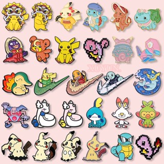 50 Estilos De Anime Pokémon Série Broches De Desenho Animado Pingentes De Cauda De Elfo Bonitos Crachás De Metal Pikachu Esmalte Acessórios De Vestuário Jóias Presentes