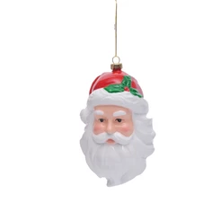 Enfeite de Natal para pendurar - Rosto Papai Noel - 14cm - 1 unidade - - Rizzo