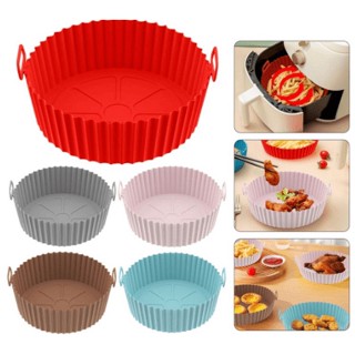 Forma De Silicone Flexível Com Alça Protetor Fritadeira Air Fryer Forno e Microondas Reutilizável Fritadeiras 16cm