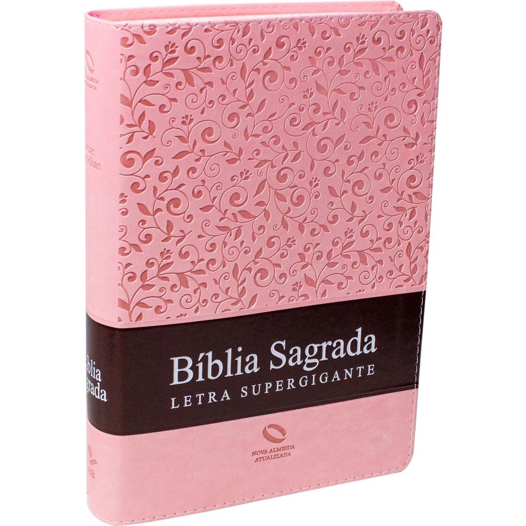 Bíblia Sagrada NAA | Letra Supergigante | Índice | Couro Sintético | Rosa Claro em Oferta na Shopee