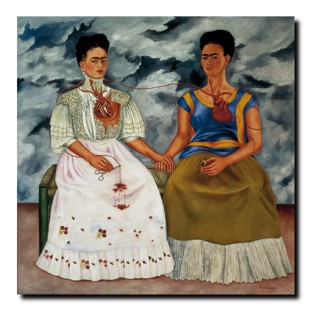 Quadro Frida Kahlo Duas Fridas Surrealismo Arte Moderna em Tela Acetinada em Oferta na Shopee