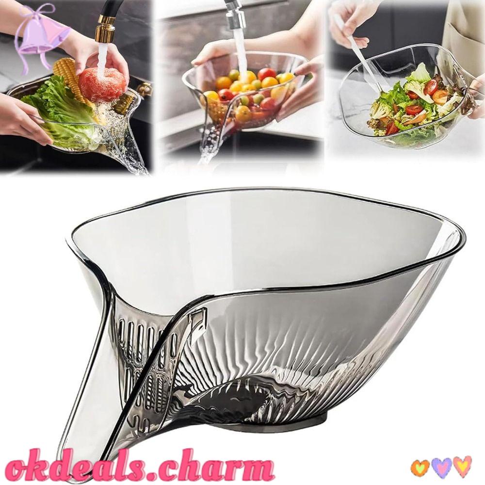 CHARM Cesta De Drenagem Multifuncional , Tigela De Salada De Cozinha , Placa Plástica De F...