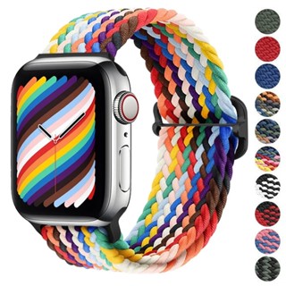 Bracelete Elástica De Nylon Trançado Compatível Para Relógio Apple 49MM 44mm 40mm 45mm 41mm 42mm 38mm i Série De Relógios 9 8 3 4 5 SE 6 7 ultra 2