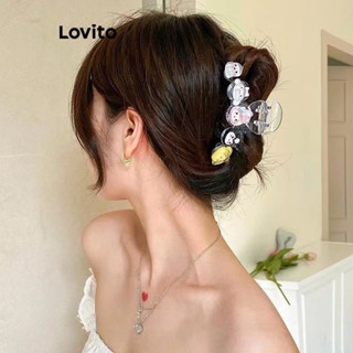 Lovito Grampos De Cabelo Com Padrão De Desenho Animado Fofo Para Mulheres LFA08148 (Multicolorido)
