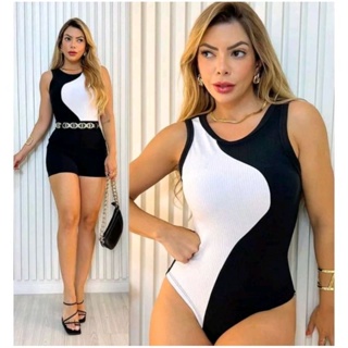 BODY FEMENINO BICOLOR REGATA em Oferta na Shopee