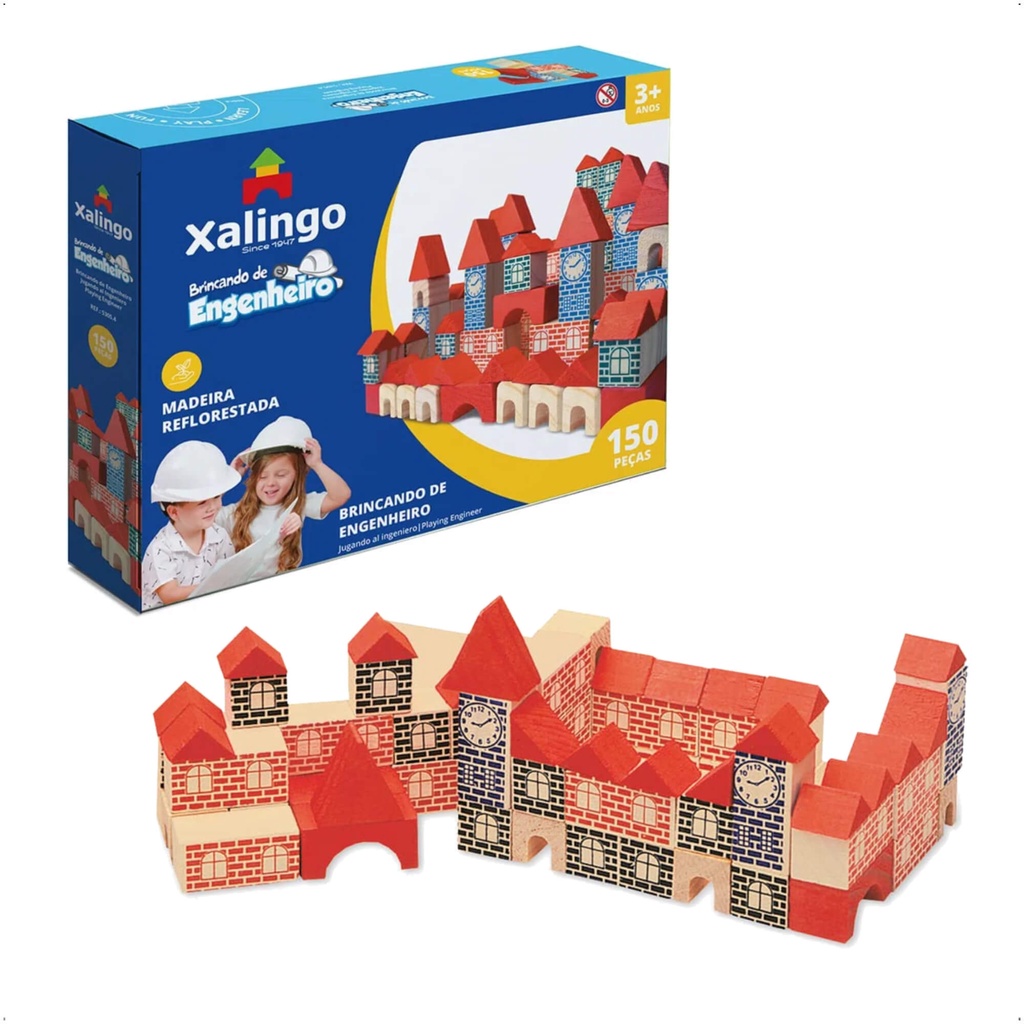 Blocos para Montar Brincando de Engenheiro 150 peças Xalingo - 53054 em Oferta na Shopee
