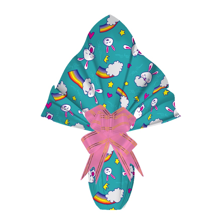 25 Sacos Express  PÁSCOA  COELHO TURQUESA  ARCO IRIS Ovo Páscoa 150g a 250g - 30X30 cm  Luckyfest em Oferta na Shopee