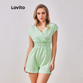 Lovito Macacão Elegante Com Bata Lisa Para Mulheres LBL07014