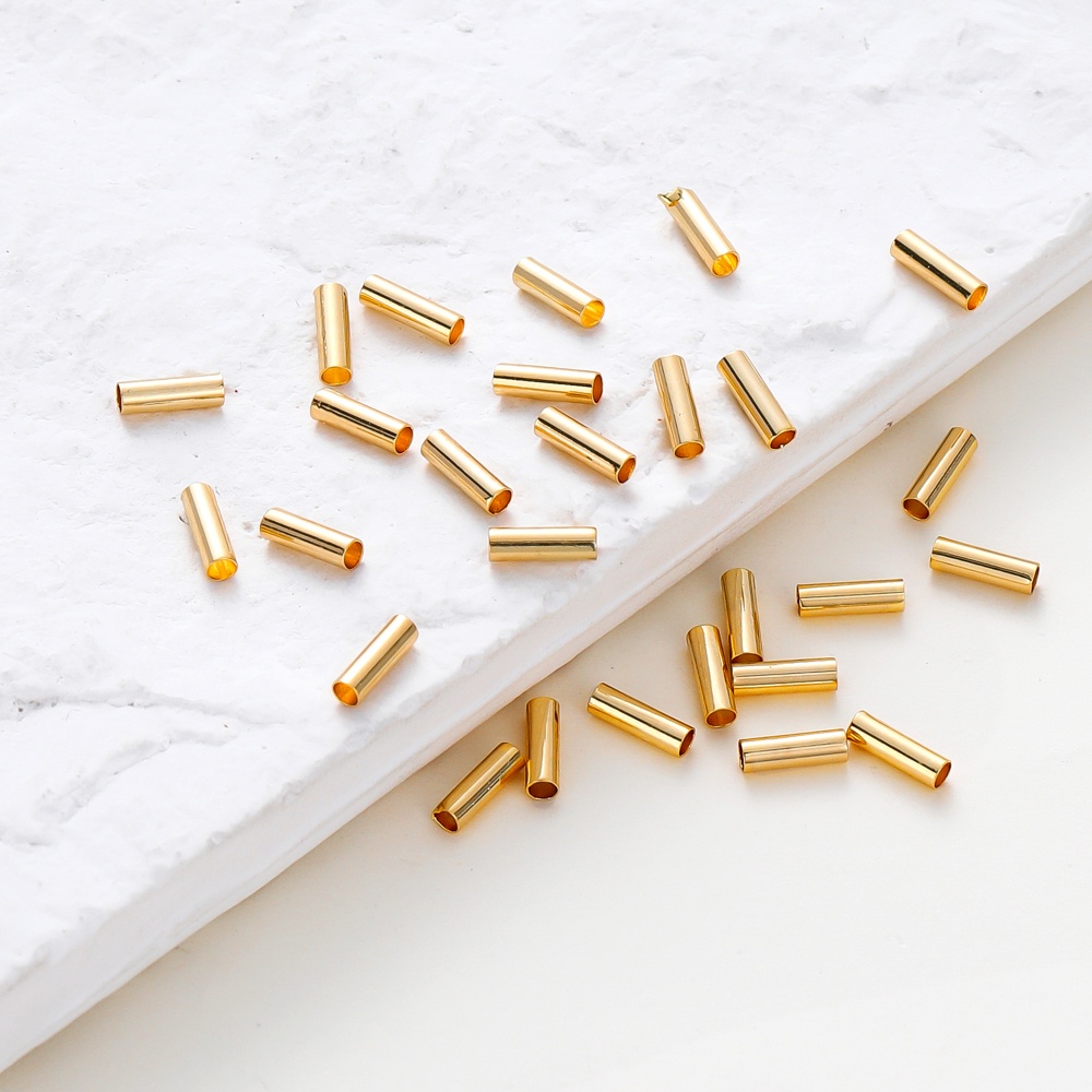 St.kunkka 100pcs 14K Retenção de cor Tubo Reto de Ouro Real Acessórios de Moda em Oferta na Shopee