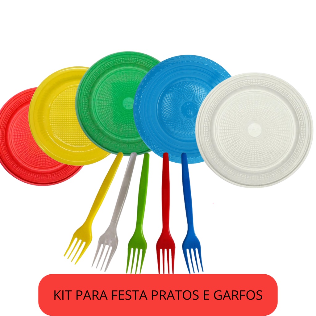 50 Pratinhos Bolo/sobremesa E 50 Garfos Bolo/sobremesas 100 Peças Sortidas em Oferta na Shopee