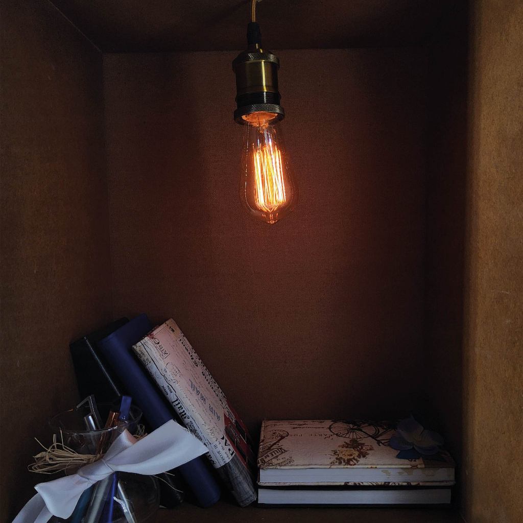 Kit 5 Lâmpada Filamento LED ST64 4W E27 LUZ QUENTE (AMARELO) Âmbar Retrô Vintage 110V~220V | Bivolt