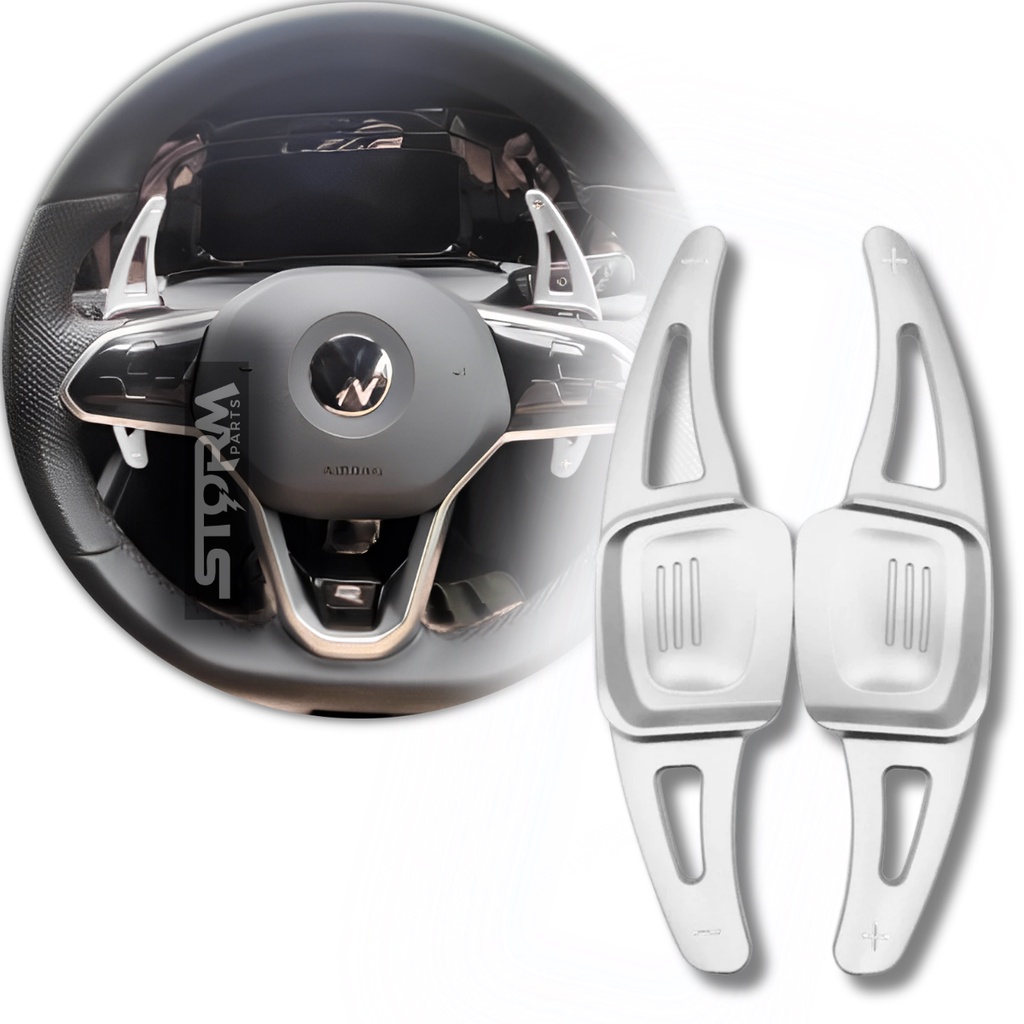 Paddle Shift Extensor Volante Cor Prata Vw Jetta Polo Virtus Nivus T-cross Tiguan Par Manopla Automatico volkswagen