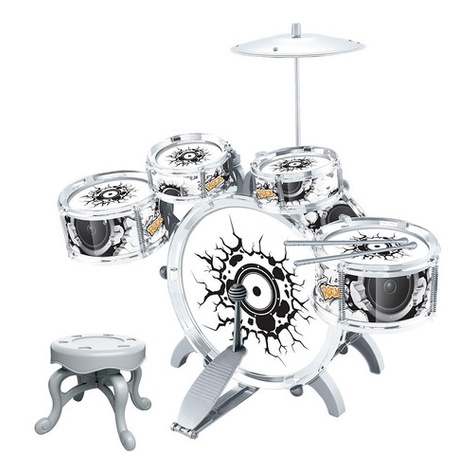 Bateria Musical Infantil Rock Party 52cm Completa Banqueta em Oferta na Shopee