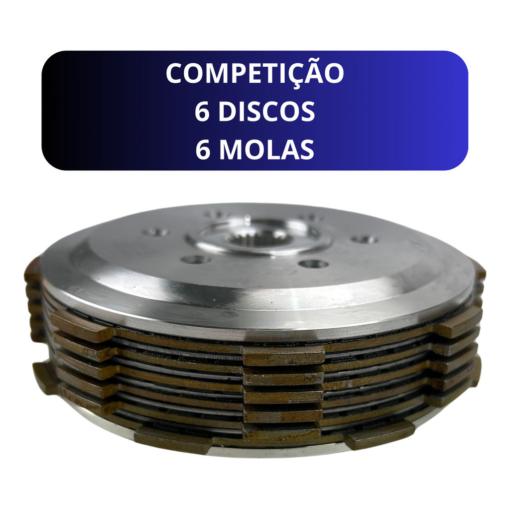 Kit Embreagem Competição 6 Molas 6 Discos Titan 150 Bros 150