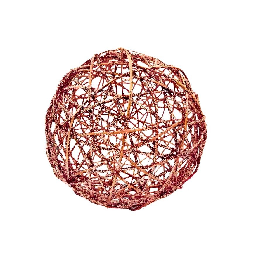 Bola de Natal Aramada - Rosa Gold - 19cm - 1 unidade - Cromus - Rizzo