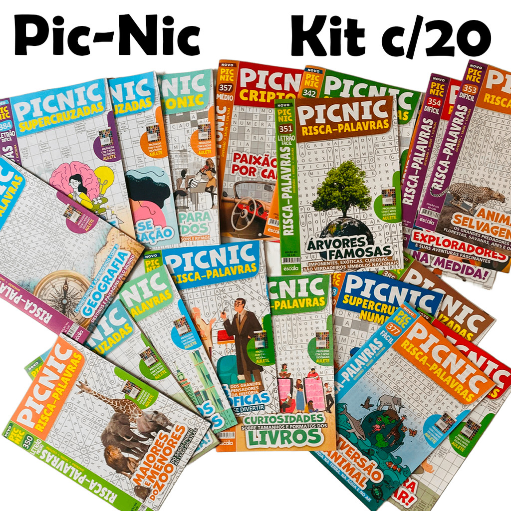 Kit C/20 Revistas passatempo Caça Palavras Pic-Nic - sem repetição — imagem 2 de 2