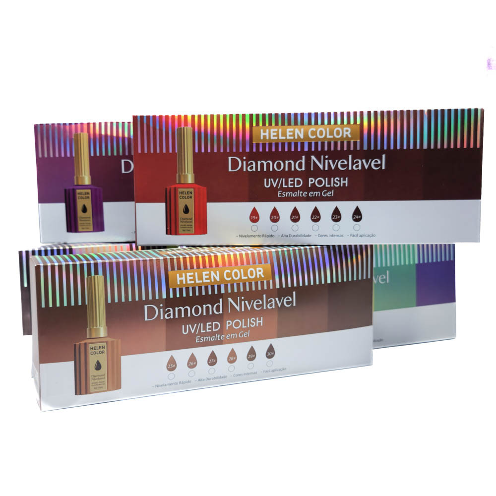 Kit 6 Esmaltes Tendencia de Outono Diamond 15ml cada - Helen Color em Oferta na Shopee