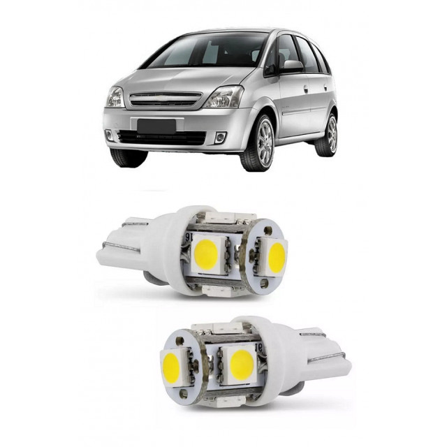 Par Lampada Pingo T10 5 LED Torre Meriva Farol Teto Placa em Oferta na Shopee