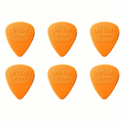 Kit com 6 Palhetas Dunlop Nylon 0,67mm Laranja