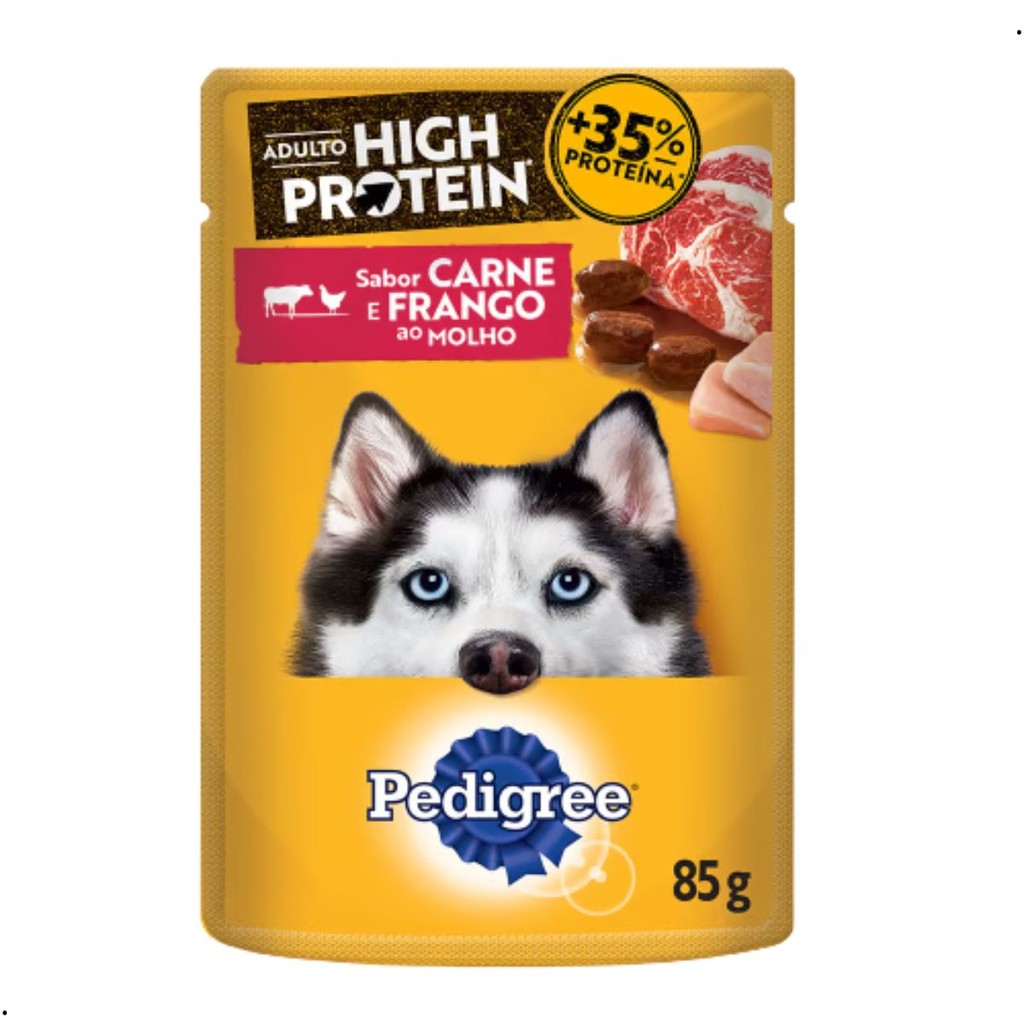 Alimento Úmido Pedigree HP Adulto Carne Frango 20 Sachê 85g