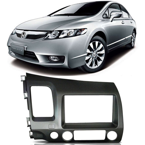 Moldura 2 Din New Civic 2007 à 2011 Grafite Painel Central Multimidia Mp5 Expex Epx 203