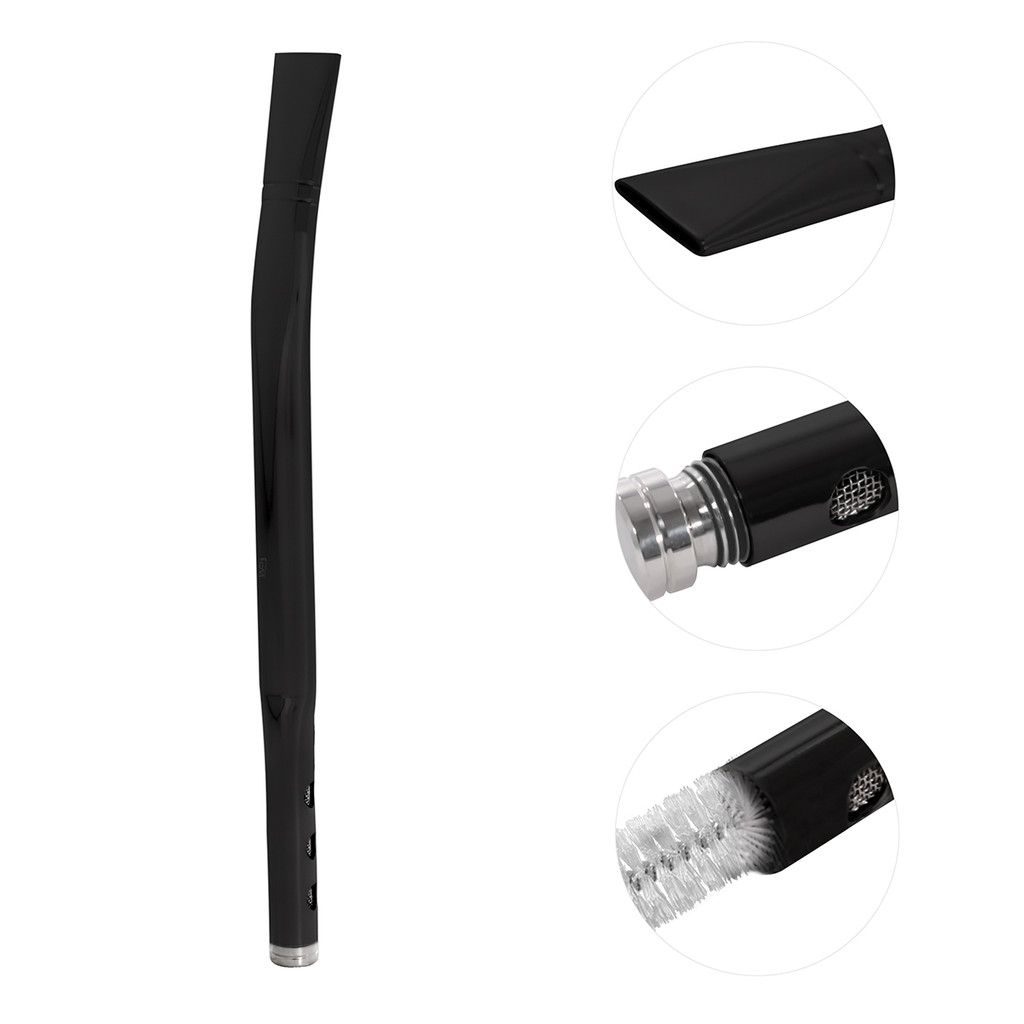Bomba Chata 21cm Em Aço Inox Preto Fosco Com Filtro Tela Para Servir Tererê Chimarrão Drinks Sucos Caipirinha
