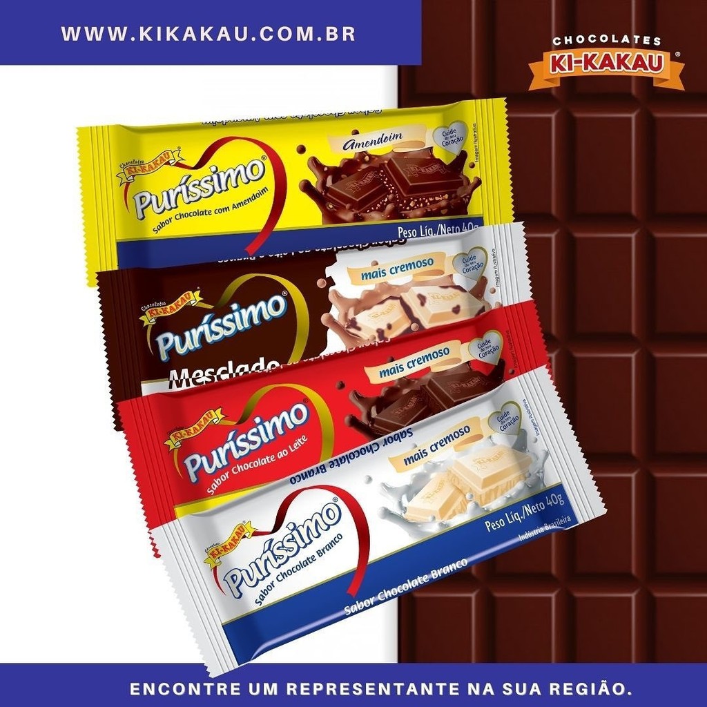 Chocolate Barra Purissimo Kids Sabores 20g 20un